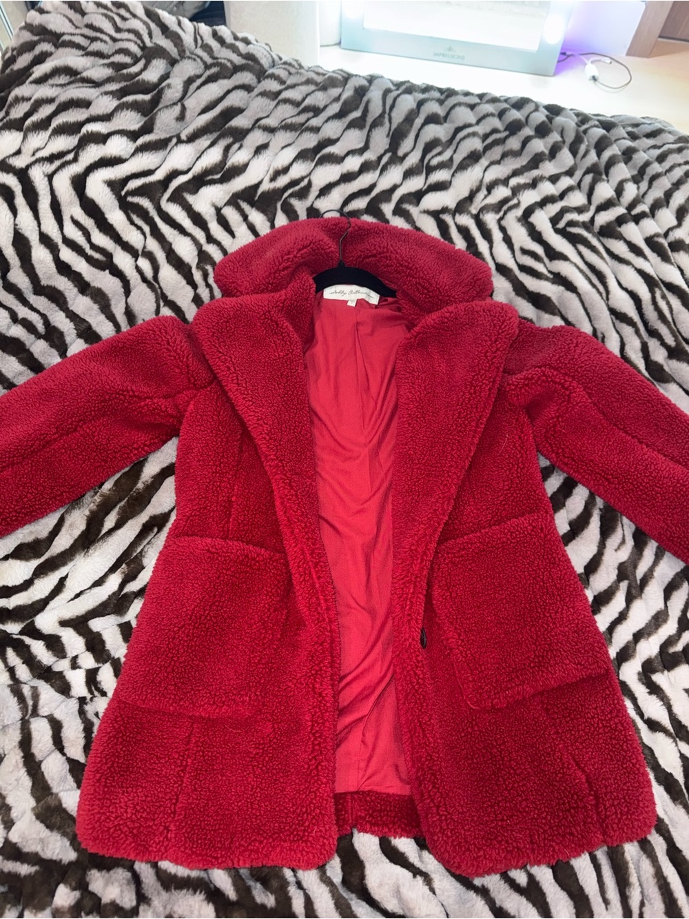 Sebby collection Hooded Coat - Red